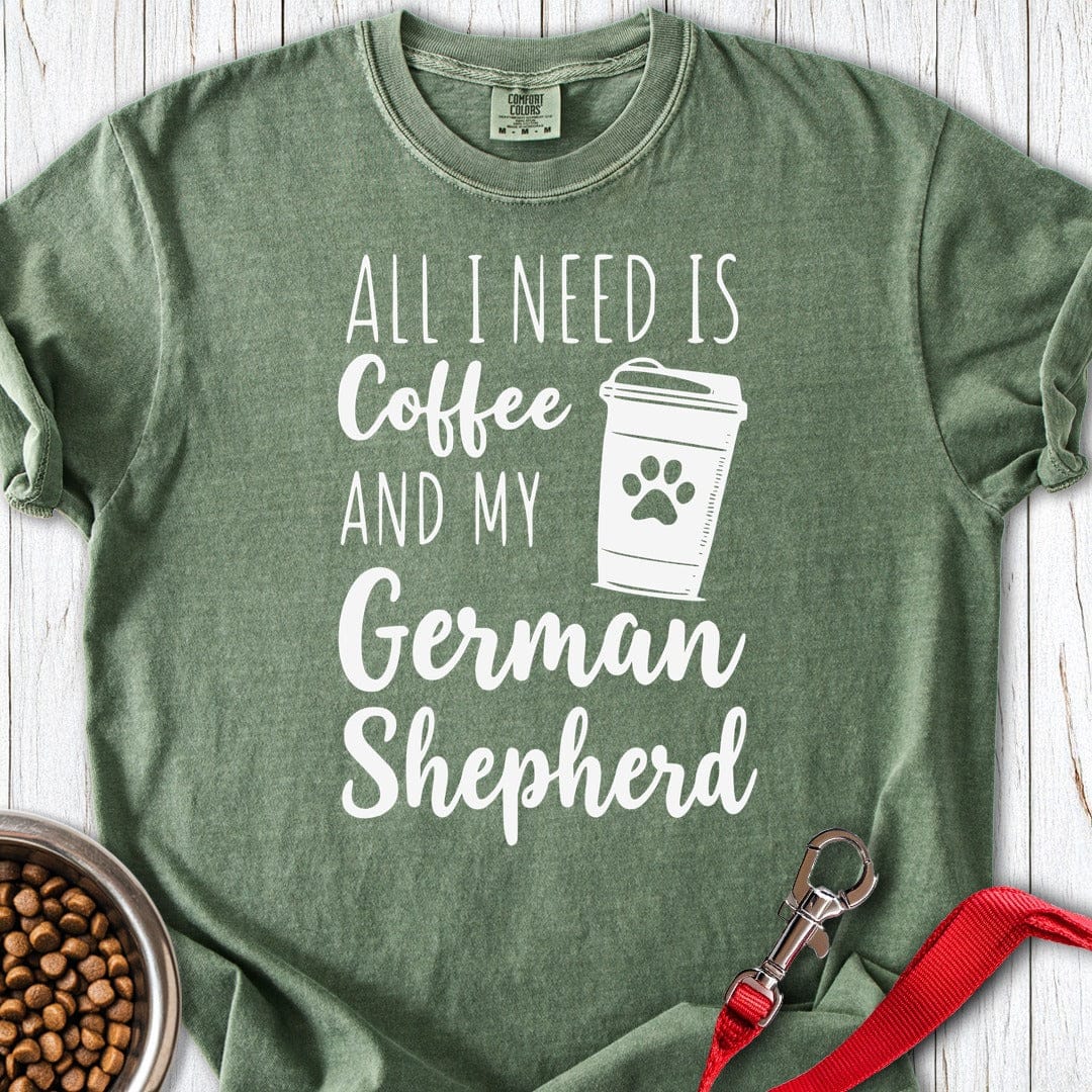 German Shepherd Coffee Premium Tee Moss
